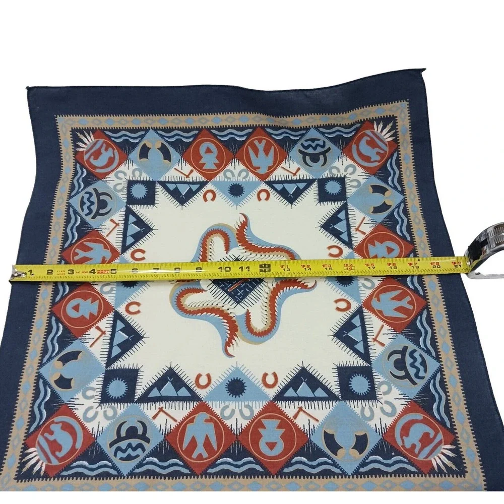 Vntg USA MADE Aztec Bandana COTTON Southwestern West Handkerchief Arizona Native